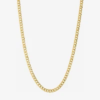 Made in Italy Womens 24K Gold Over Silver 18 Inch Curb Chain Necklace