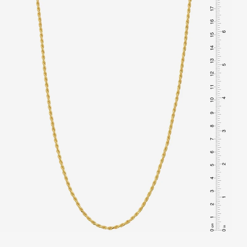 Made in Italy Womens 24K Gold Over Silver Inch Rope Chain Necklace