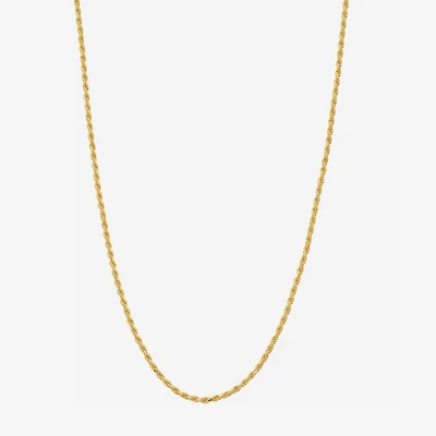 Made in Italy Womens 24K Gold Over Silver 18 Inch Rope Chain Necklace