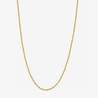 Made in Italy Womens 24K Gold Over Silver Inch Rope Chain Necklace