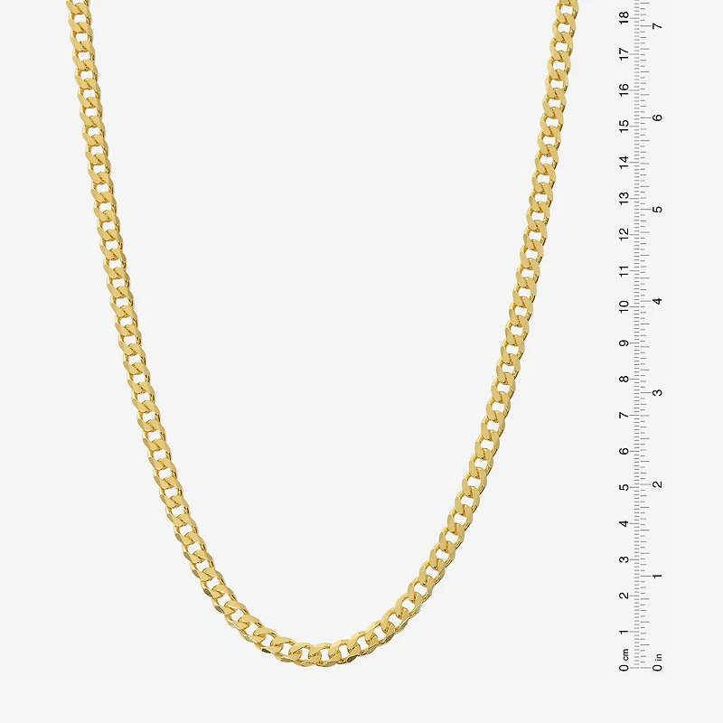 Made in Italy Mens 24K Gold Over Silver 24 Inch Curb Chain Necklace