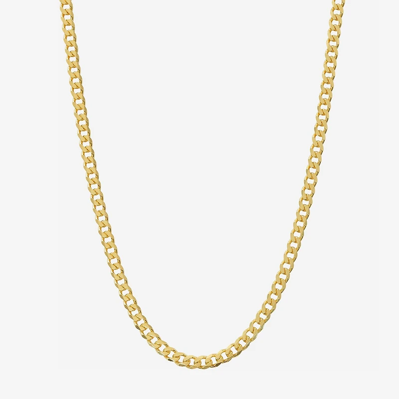 Made in Italy Mens 24K Gold Over Silver 24 Inch Curb Chain Necklace
