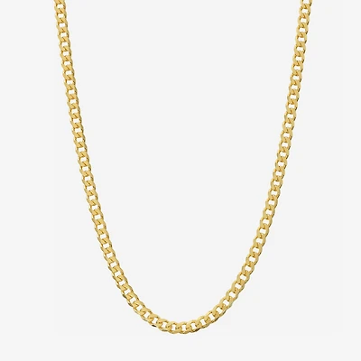 Made in Italy Mens 24K Gold Over Silver 24 Inch Curb Chain Necklace