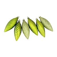 125ct Green Shatterproof 3-Finish Tropical Christmas Ornaments 5.5'' (140mm)