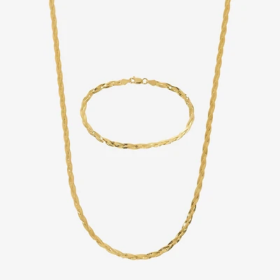 Womens 24K Gold Over Silver Oblong 2-pc. Jewelry Set