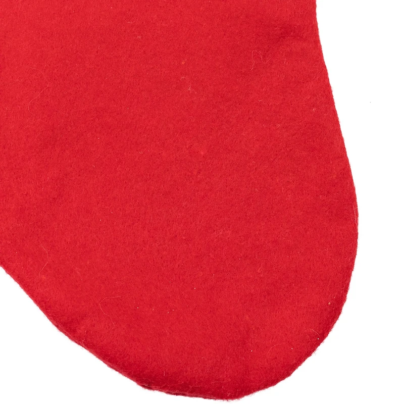 19'' Christmas Traditions Red White and Gold Glittered Illustrated Poinsettia Bordered Stocking