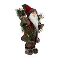 16'' Country Santa Claus with Snowflake Jacket Standing Christmas Figure