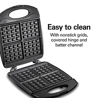 Hamilton Beach® 4-Square Belgian Waffle Maker