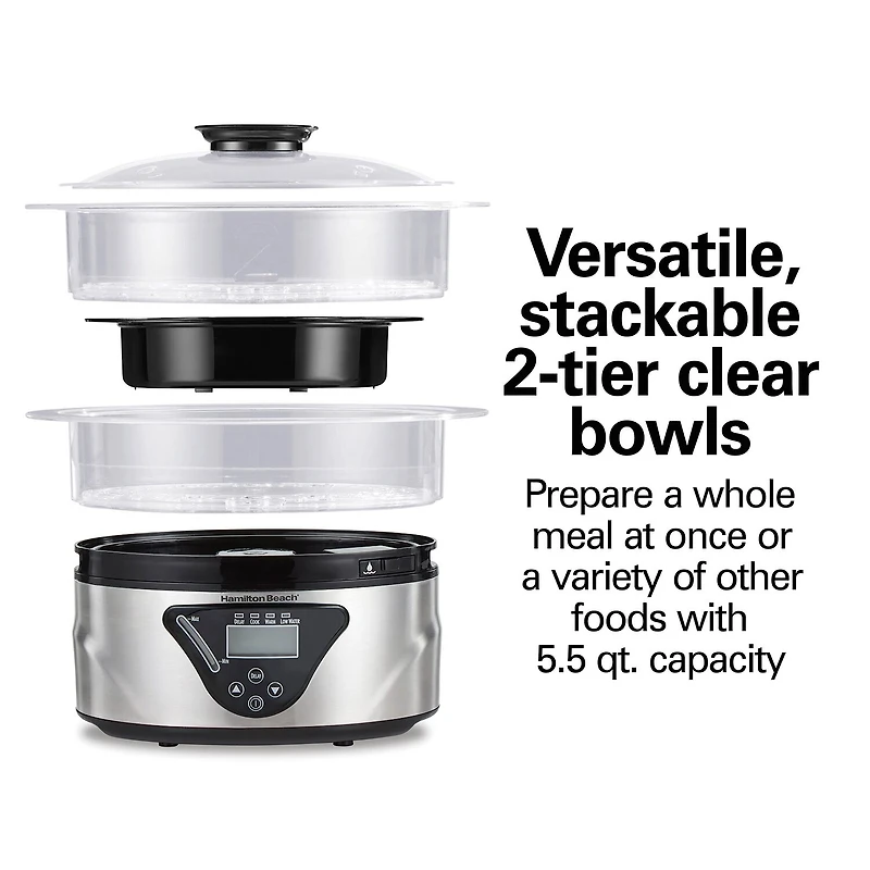 Hamilton Beach® Two-Tier Digital Food Steamer and Rice Cooker