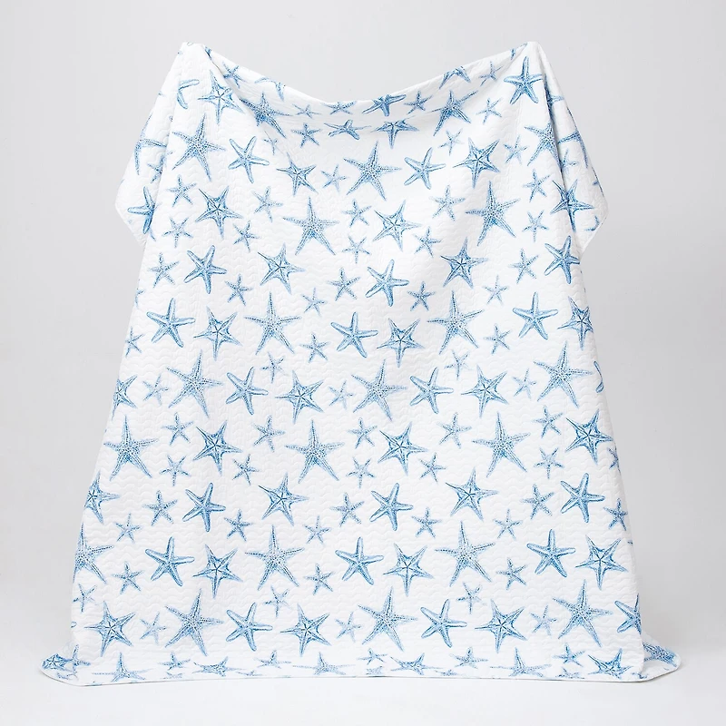 Linery Blue Starfish Reversible Quilt Set