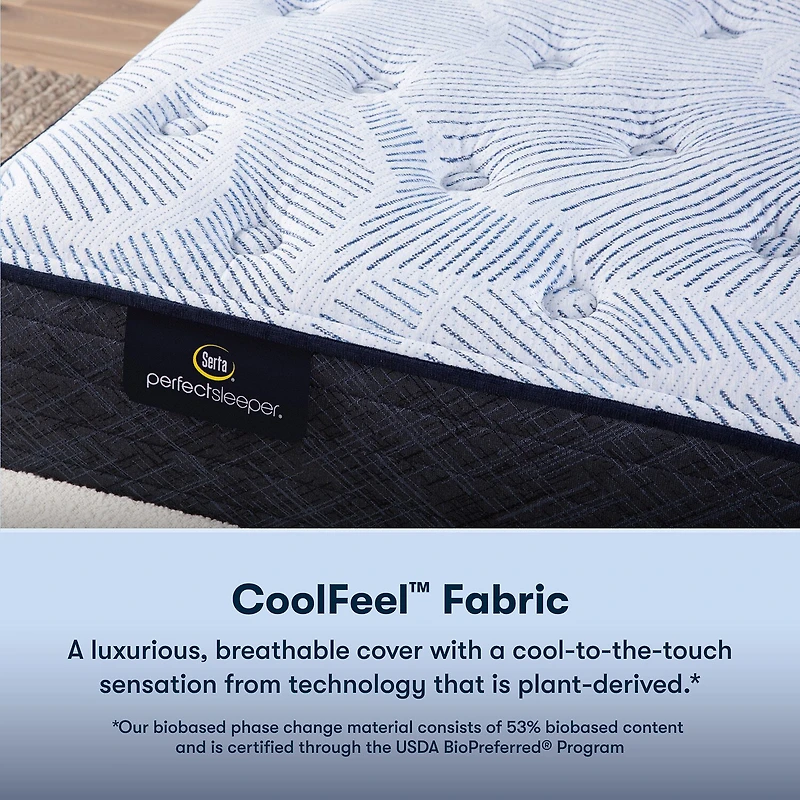 Serta Perfect Sleeper Blue Lagoon Nights 13.5" Plush Tight Top - Mattress + Box Spring