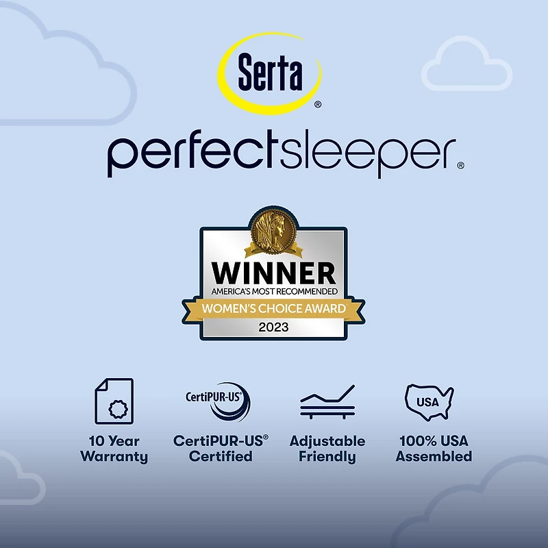 Serta Perfect Sleeper Cobalt Calm Plus 14.5" Medium Pillow Top - Mattress + Box Spring