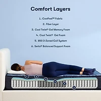 Serta Perfect Sleeper Dazzling Night 12" Hybrid Medium - Mattress + Box Spring