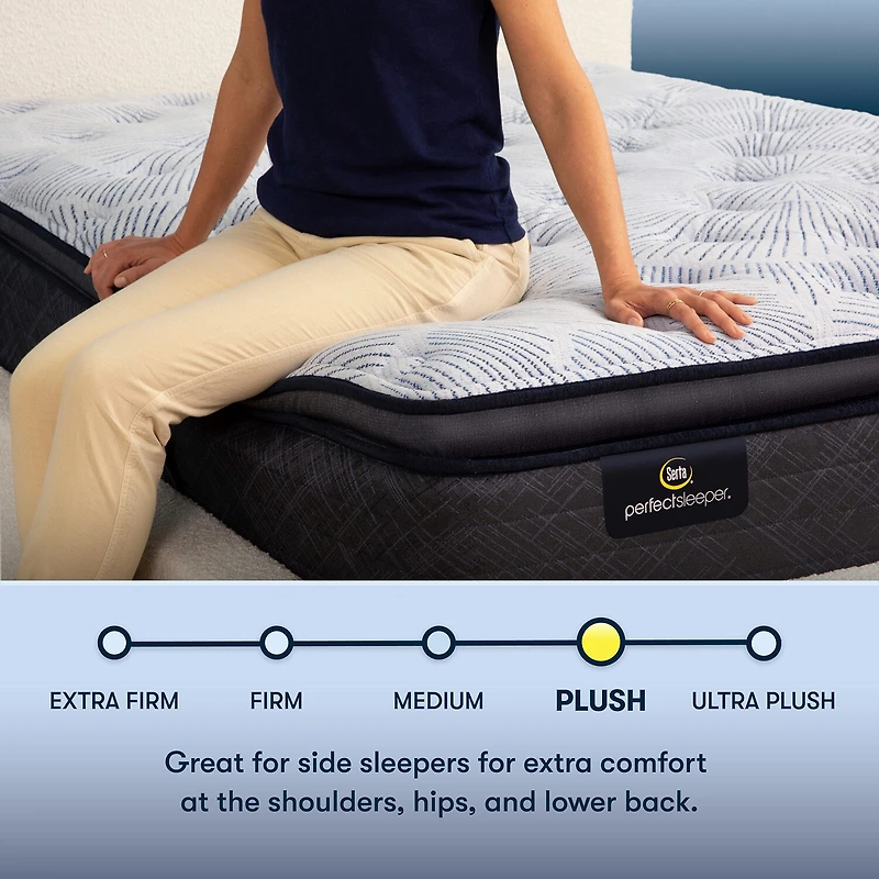 Serta Perfect Sleeper Blue Lagoon Nights 14.5" Plush Pillow Top - Mattress + Box Spring