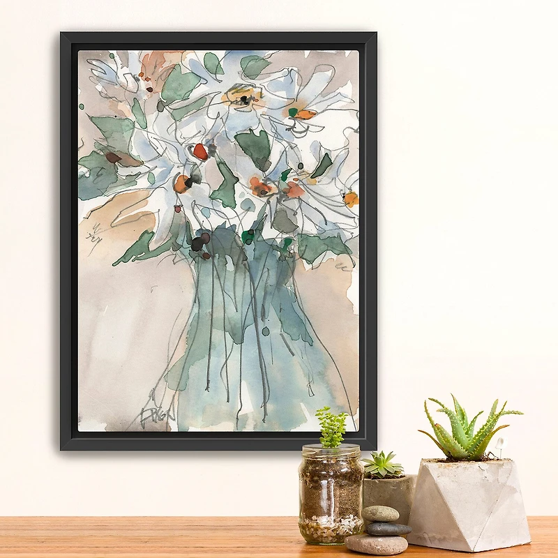Lumaprints Daisy Point Of View Framed Canvas Art