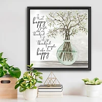 Lumaprints 22" X Thankful People Floating Frame Framed Print