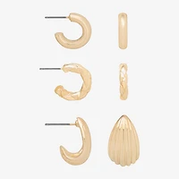 Bijoux Bar Delicates Gold Tone Womens 16mm Hoop Earrings