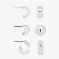 Bijoux Bar Delicates Silver Tone Womens 16mm Hoop Earrings