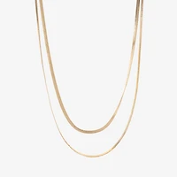 Bijoux Bar Delicates Gold Tone Womens 16 Inch Link Chain Necklace