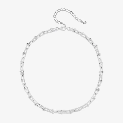 Bijoux Bar Delicates Silver Tone Womens 16 Inch Link Chain Necklace