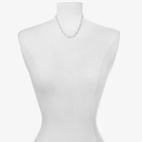 Bijoux Bar Delicates Silver Tone Womens 16 Inch Link Chain Necklace