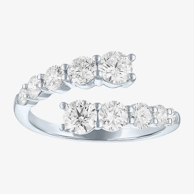 Diamond Addiction (G-H, Si2-I1) Womens 2 CT. T.W. Lab Grown White 10K Gold Bypass  Cocktail Ring
