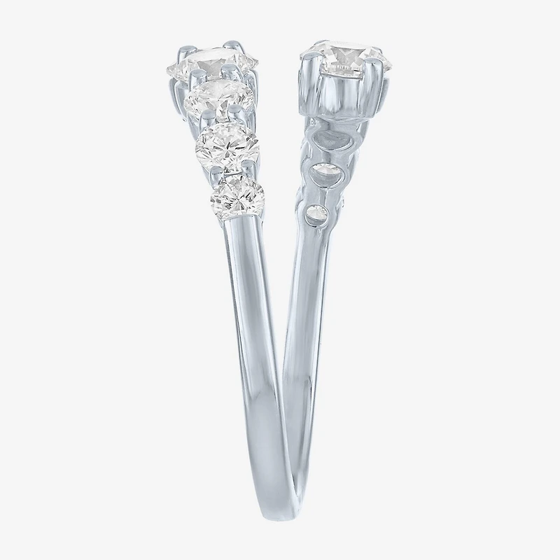 Diamond Addiction (G-H, Si2-I1) Womens 2 CT. T.W. Lab Grown White 10K Gold Bypass Cocktail Ring