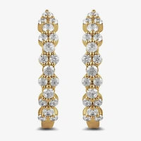 Womens 1/2 CT. T.W. Lab Grown White Diamond 10K Gold 16.8mm Hoop Earrings