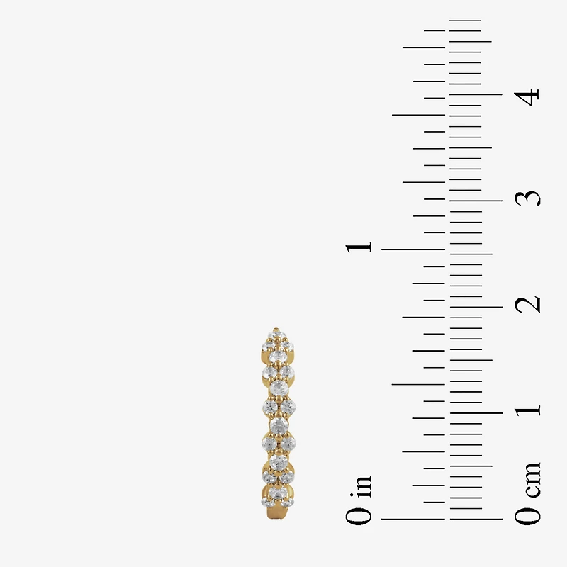 Womens 1/2 CT. T.W. Lab Grown White Diamond 10K Gold 16.8mm Hoop Earrings