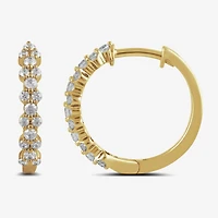 Womens 1/2 CT. T.W. Lab Grown White Diamond 10K Gold 16.8mm Hoop Earrings