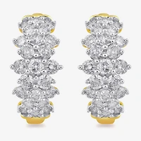 Womens 2 CT. T.W. Lab Grown White Diamond 10K Gold 19.1mm Hoop Earrings