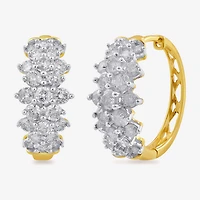 Womens 2 CT. T.W. Lab Grown White Diamond 10K Gold 19.1mm Hoop Earrings