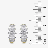 Womens 2 CT. T.W. Lab Grown White Diamond 10K Gold 19.1mm Hoop Earrings