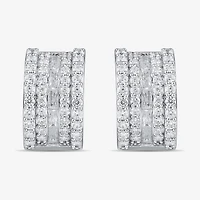 Womens 2 CT. T.W. Lab Grown White Diamond 10K Gold 18.1mm Hoop Earrings