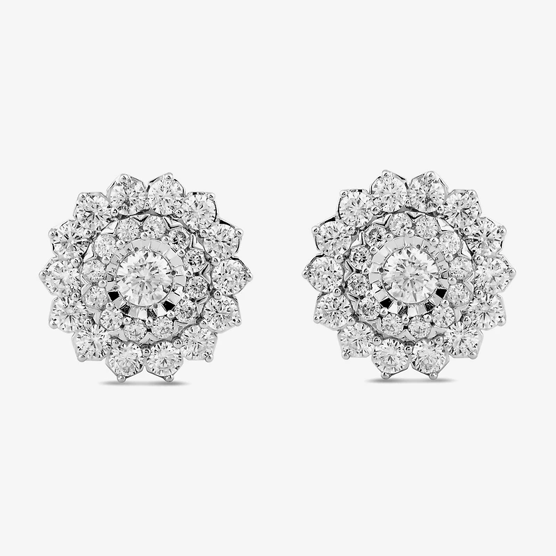 1 CT. T.W. Lab Grown White Diamond 10K Gold 11.1mm Stud Earrings