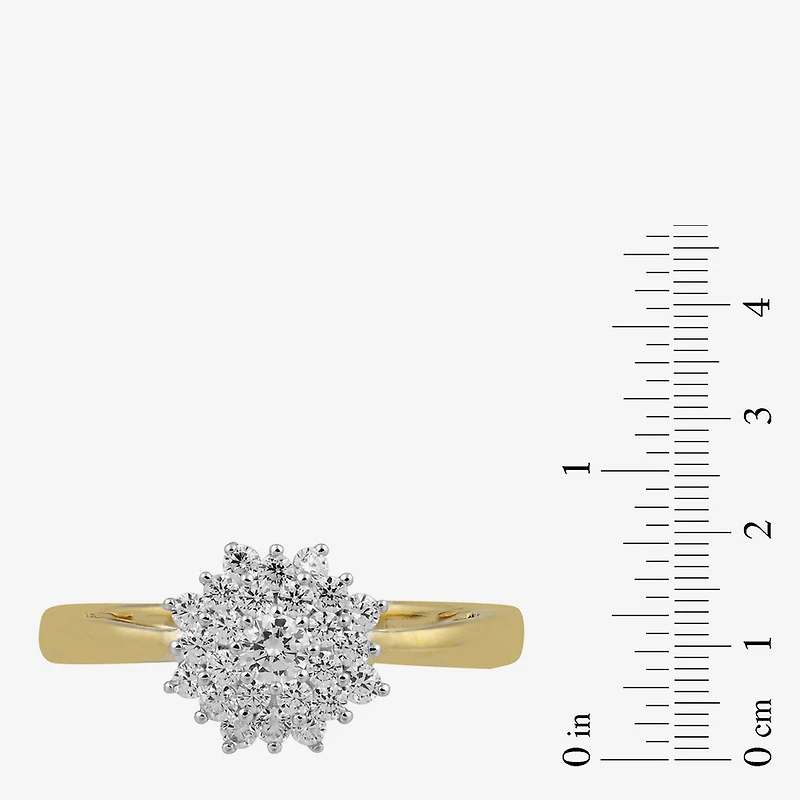 Womens / CT. T.W. Lab Grown White Diamond 10K Gold Cluster Cocktail Ring