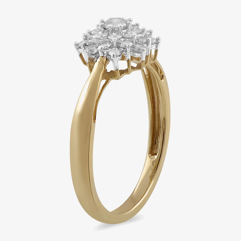 Womens / CT. T.W. Lab Grown White Diamond 10K Gold Cluster Cocktail Ring