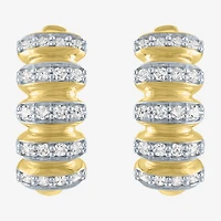 (Gh / Si2 I1) Womens 1/3 CT. T.W. Lab Grown White Diamond 10K Gold 14mm Hoop Earrings