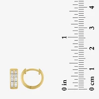 (Gh / Si2 I1) Womens 1/3 CT. T.W. Lab Grown White Diamond 10K Gold 11mm Hoop Earrings