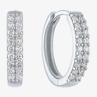 (Gh / Si2 I1) Womens 1/6 CT. T.W. Lab Grown White Diamond 10K Gold 12mm Hoop Earrings