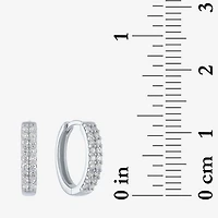 (Gh / Si2 I1) Womens 1/6 CT. T.W. Lab Grown White Diamond 10K Gold 12mm Hoop Earrings