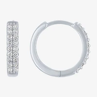 (Gh / Si2 I1) Womens 1/6 CT. T.W. Lab Grown White Diamond 10K Gold 12mm Hoop Earrings