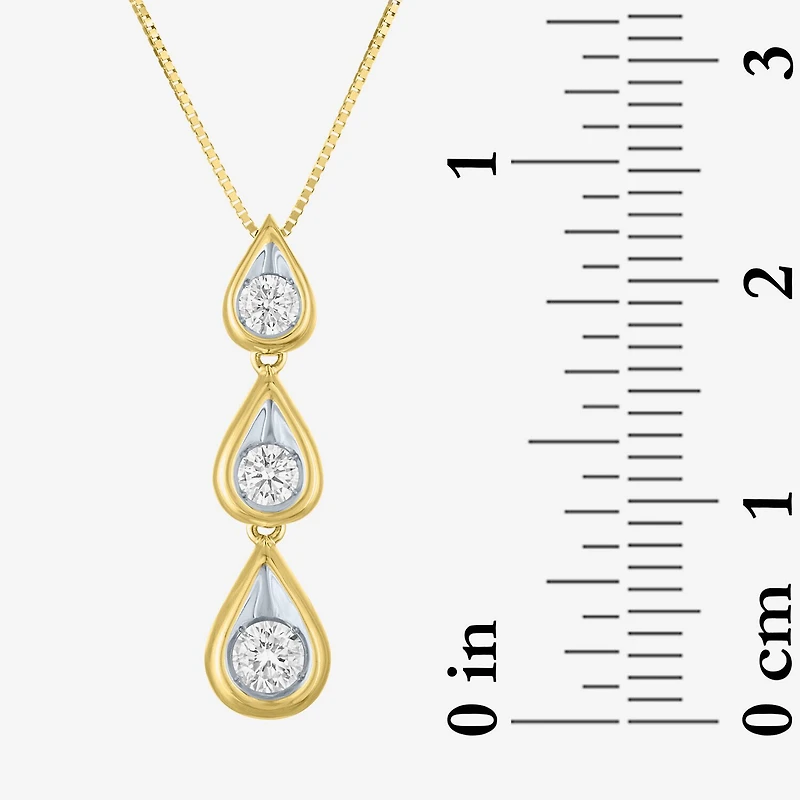 G-H / Si2-I1) Womens / CT. T.W. Lab Grown White Diamond 10K Gold Inch Pendant Necklace