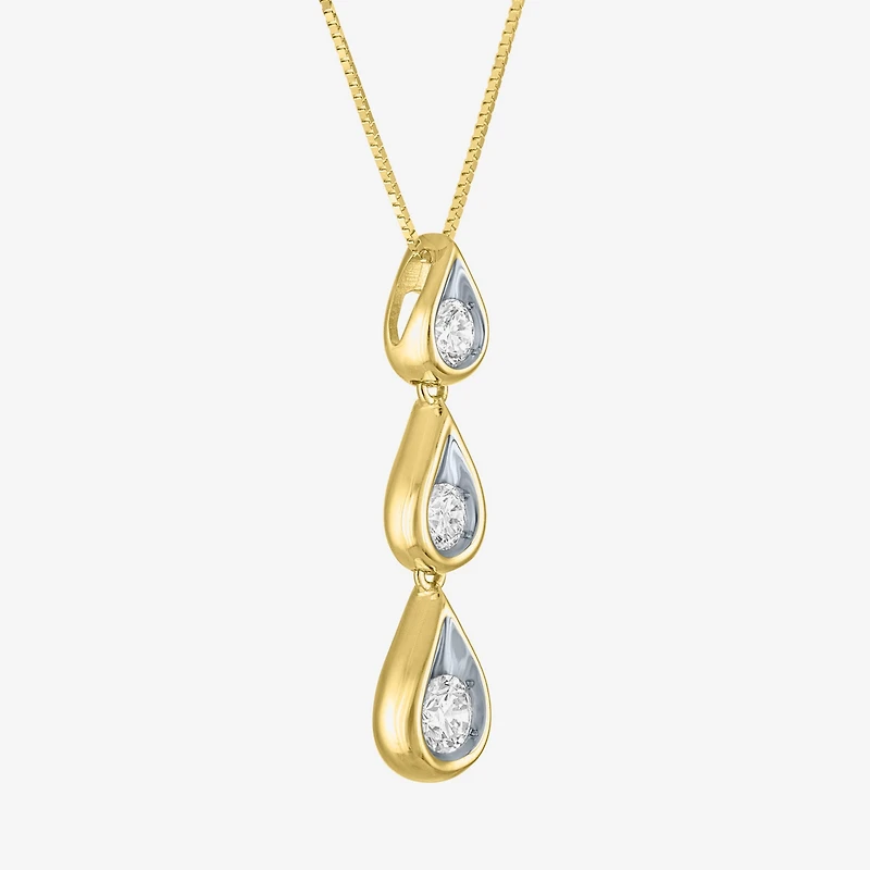 G-H / Si2-I1) Womens / CT. T.W. Lab Grown White Diamond 10K Gold Inch Pendant Necklace