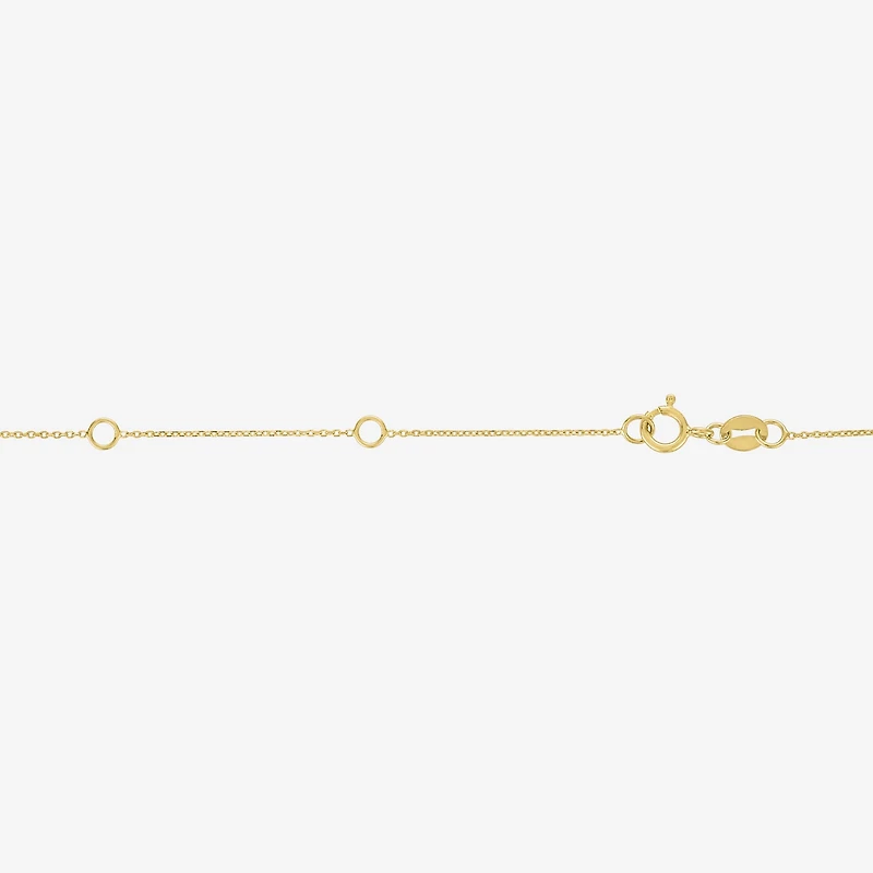 (Si2-I1/G-H) Womens Diamond Accent Lab Grown White Diamond 10K Gold Cross 18 Inch Pendant Necklace