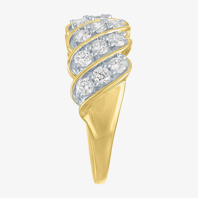 (G-H/Si2-I1) Womens 8.5MM 1 CT. T.W. Lab Grown White Diamond 10K Gold Band