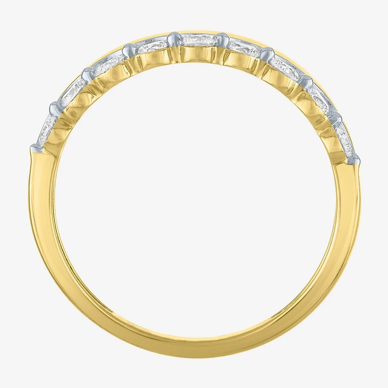 (G-H / Si2-I1) Womens 1/3 CT. T.W. Lab Grown White Diamond 10K Gold Anniversary Band