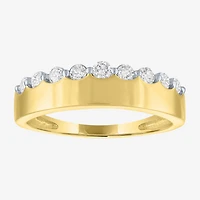 (G-H / Si2-I1) Womens 1/3 CT. T.W. Lab Grown White Diamond 10K Gold Anniversary Band