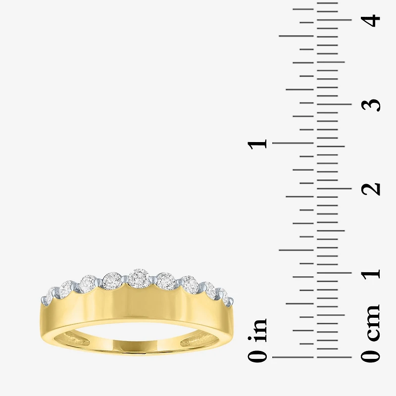 (G-H / Si2-I1) Womens 1/3 CT. T.W. Lab Grown White Diamond 10K Gold Anniversary Band