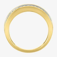 (G-H / Si-I1)) Womens 6.5MM 1 CT. T.W. Lab Grown White Diamond 10K Gold Anniversary Wedding Band